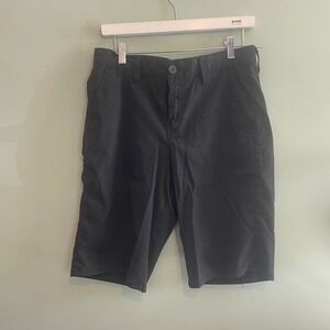 Mens Casual Flat Front Preppy Work Golf‎ Bermuda Chino Shorts Black Size 30
